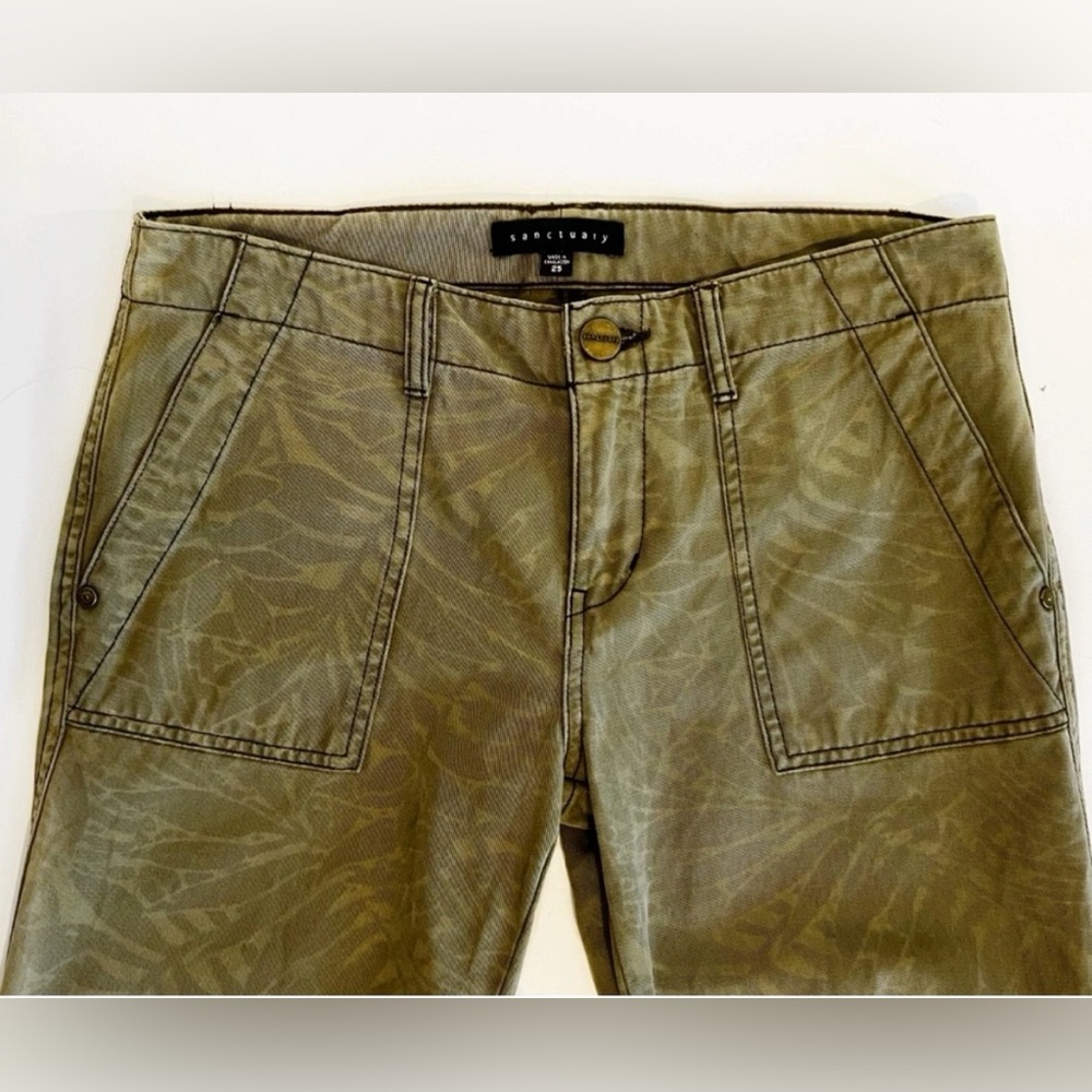 Anthropologie Sanctuary Peace Trooper Camo Cargo Pants Women’s 25 Floral Green - Picture 6 of 12